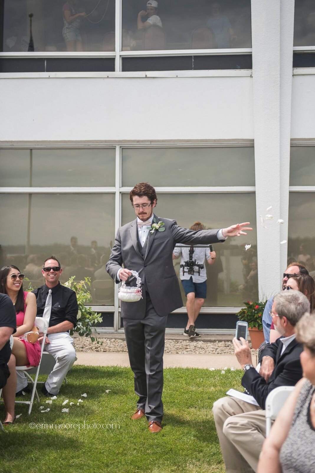 PHOTO: Patrick Casey making his way down the aisle at his cousin's wedding as the "flower man."