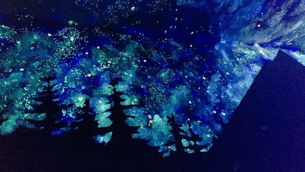 Crispin Young Wilson created this bedroom mural inspired by the Milky Way Galaxy for her friend's 4-year-old son. 
