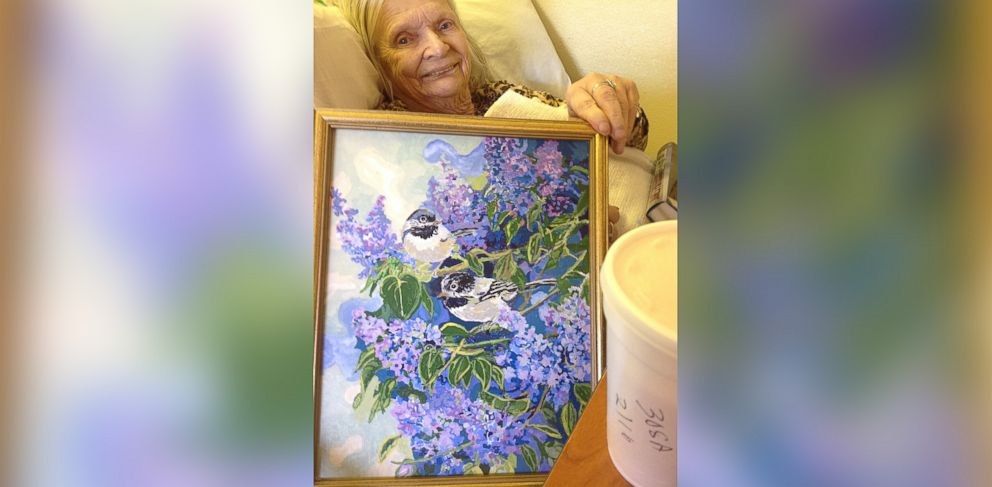 PHOTO: Joan Holland, 83, paints beautiful paintings to pass the time in assisted living.