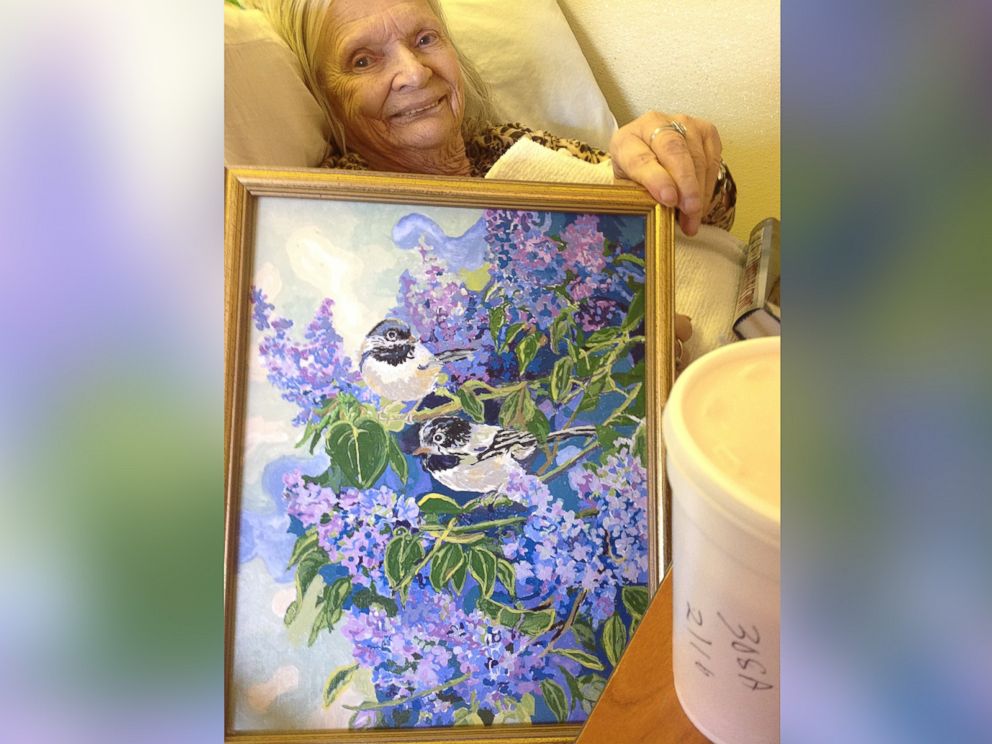 PHOTO: Joan Holland, 83, paints beautiful paintings to pass the time in assisted living.