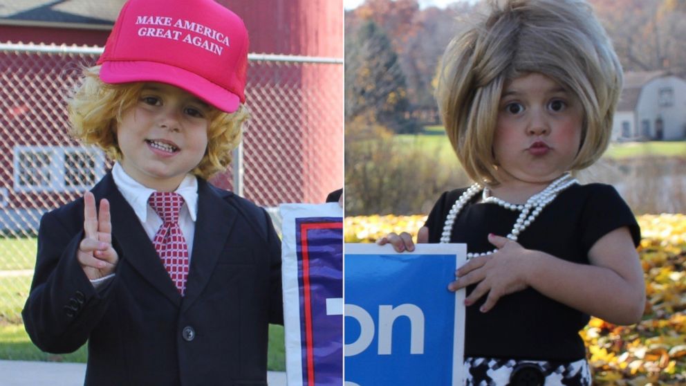 Haizlee Gardini is celebrating her 3rd birthday on Election Day by dressing up as the presidential candidates. 