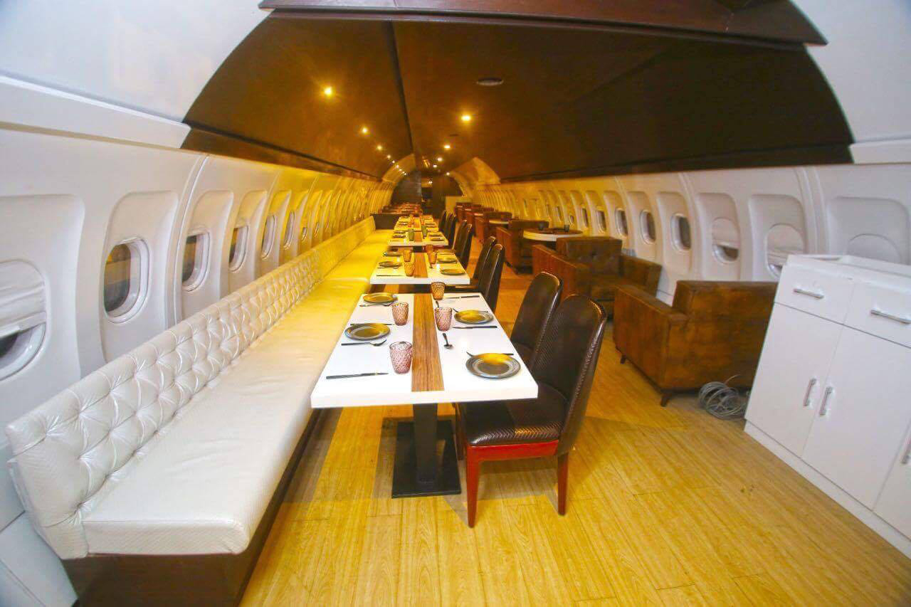 PHOTO: The seats and benches lining the interior can accommodate up to 72 guests, according to the Daily Mail.
