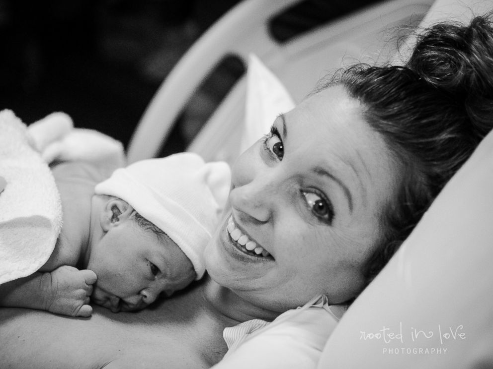 PHOTO: Jennifer Pope seen with her daughter Clara who was born on April 23 weighing 7 pounds, 10 ounces.