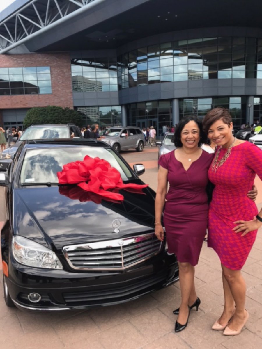 PHOTO: Jerita Hall, 64, was gifted her with her dream car on the same day she graduated from Atlanta's John Marshall Law School.