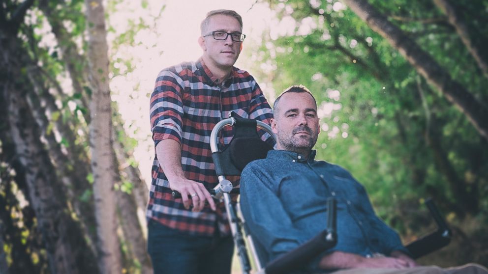 PHOTO: Justin Skeesuck, who is diagnosed with Multifocal Acquired Motor Axonopathy, and Patrick Gray traveled 500 miles across Spain in 2014. The two wrote about it in a book, "I'll Push You,' out June 2017.
