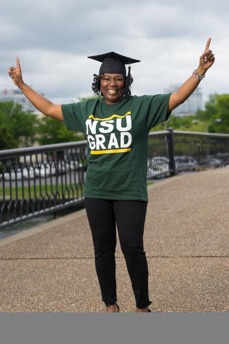 PHOTO: Karen Hunter is graduating from Norfolk State University on May 6, 2017 after dropping out of school in 1987 to care for her oldest daughter.