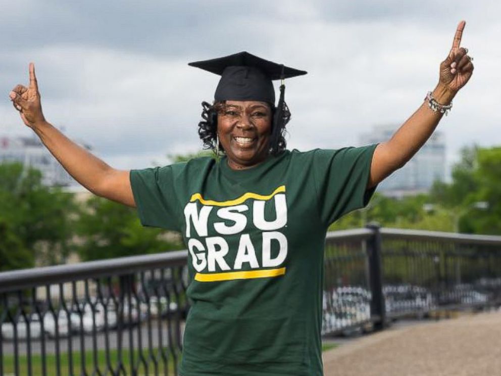 PHOTO: Karen Hunter is graduating from Norfolk State University on May 6, 2017 after dropping out of school in 1987 to care for her oldest daughter.