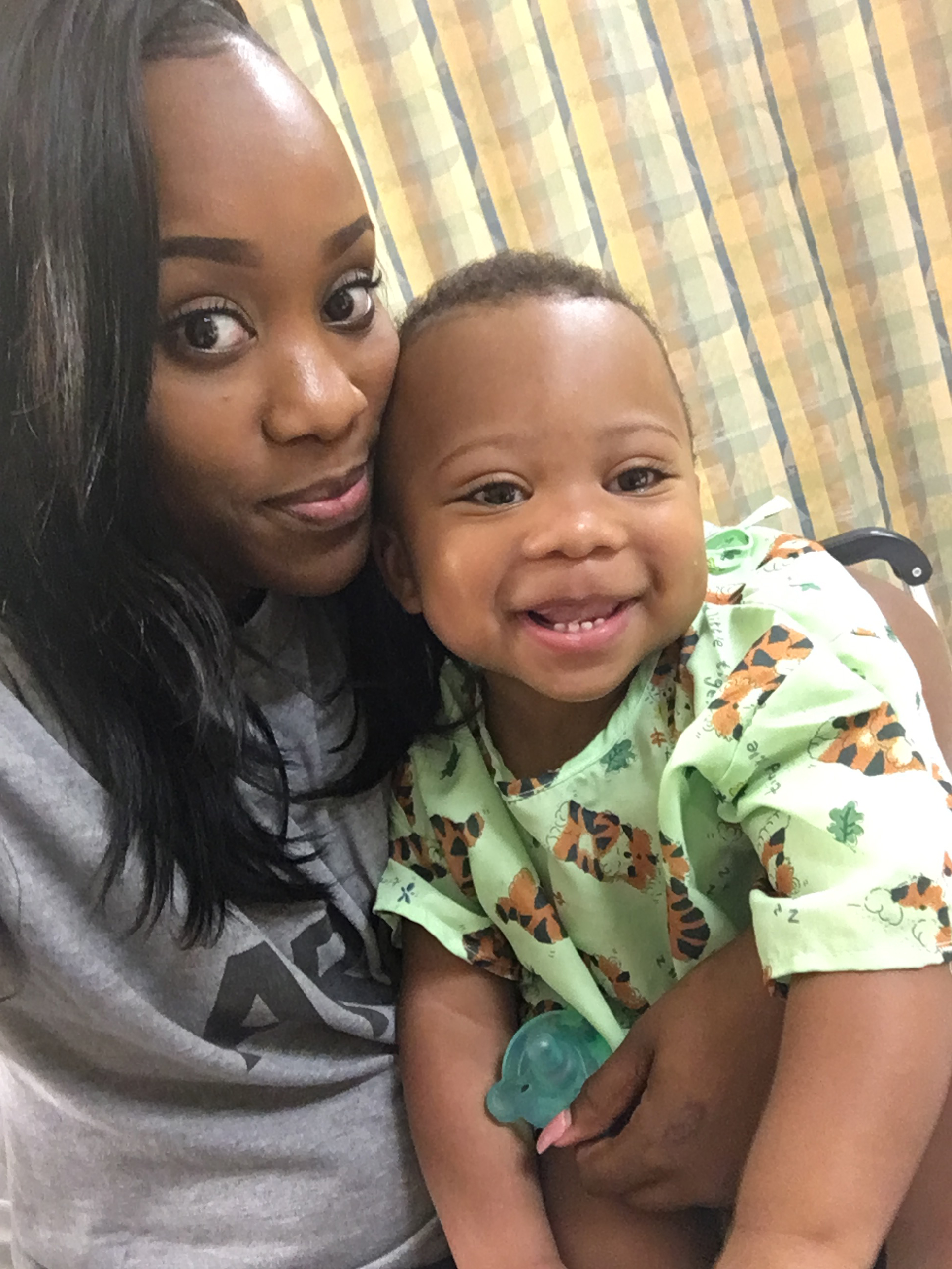 PHOTO: Kristian Washington with her 1-year-old Josiah Washington, who went viral for walking out of his stroller in a hilarious Facebook video.