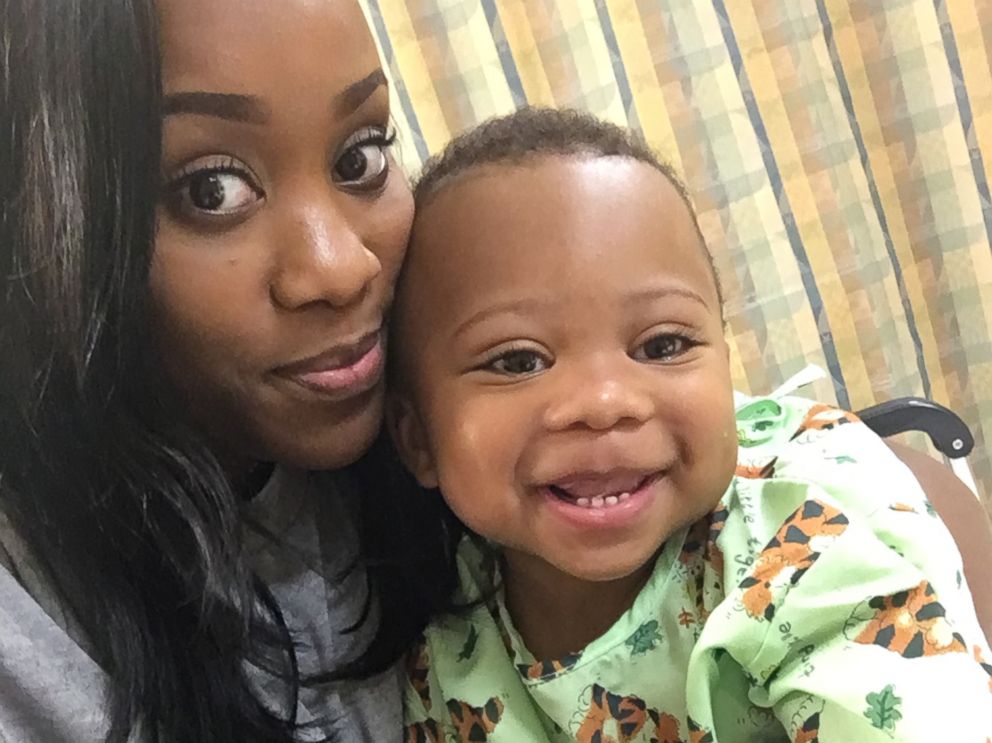 PHOTO: Kristian Washington with her 1-year-old Josiah Washington, who went viral for walking out of his stroller in a hilarious Facebook video.