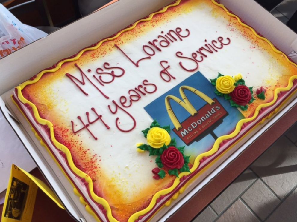 PHOTO: Loraine Maurer was feted by her McDonalds of Evansville, Ind., co-workers for working at the restaurant for 44 years.