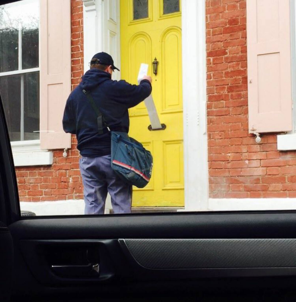 PHOTO: Billy Kelly and his wife decided to have some fun with the mailman on April Fools' Day.