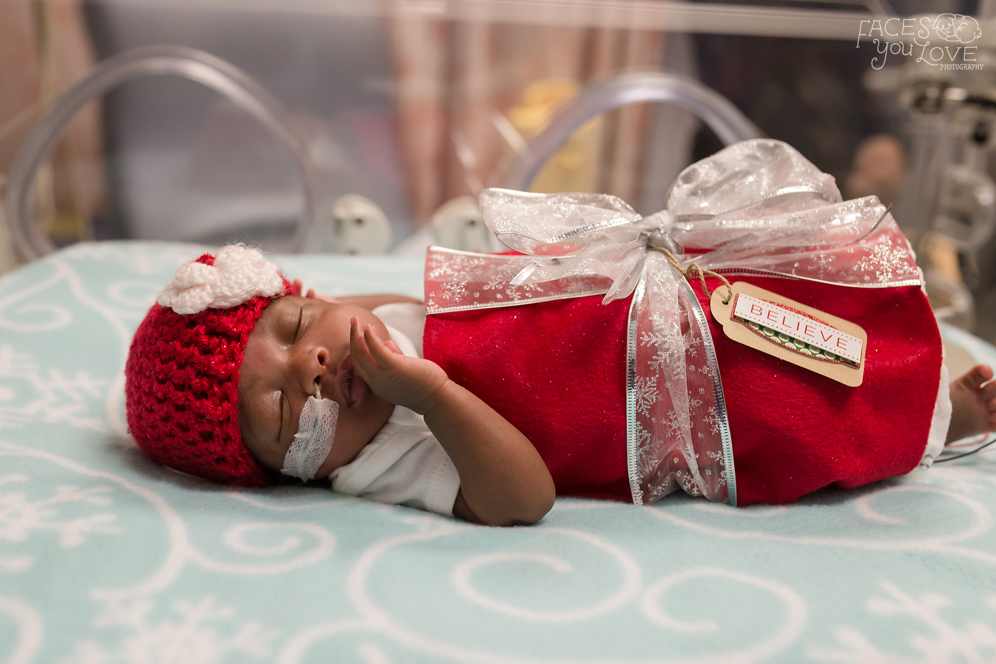 PHOTO: Santa turned the babies in the NICU at Saint Luke's Hospital of Kansas City into tiny "gifts" this holiday season.