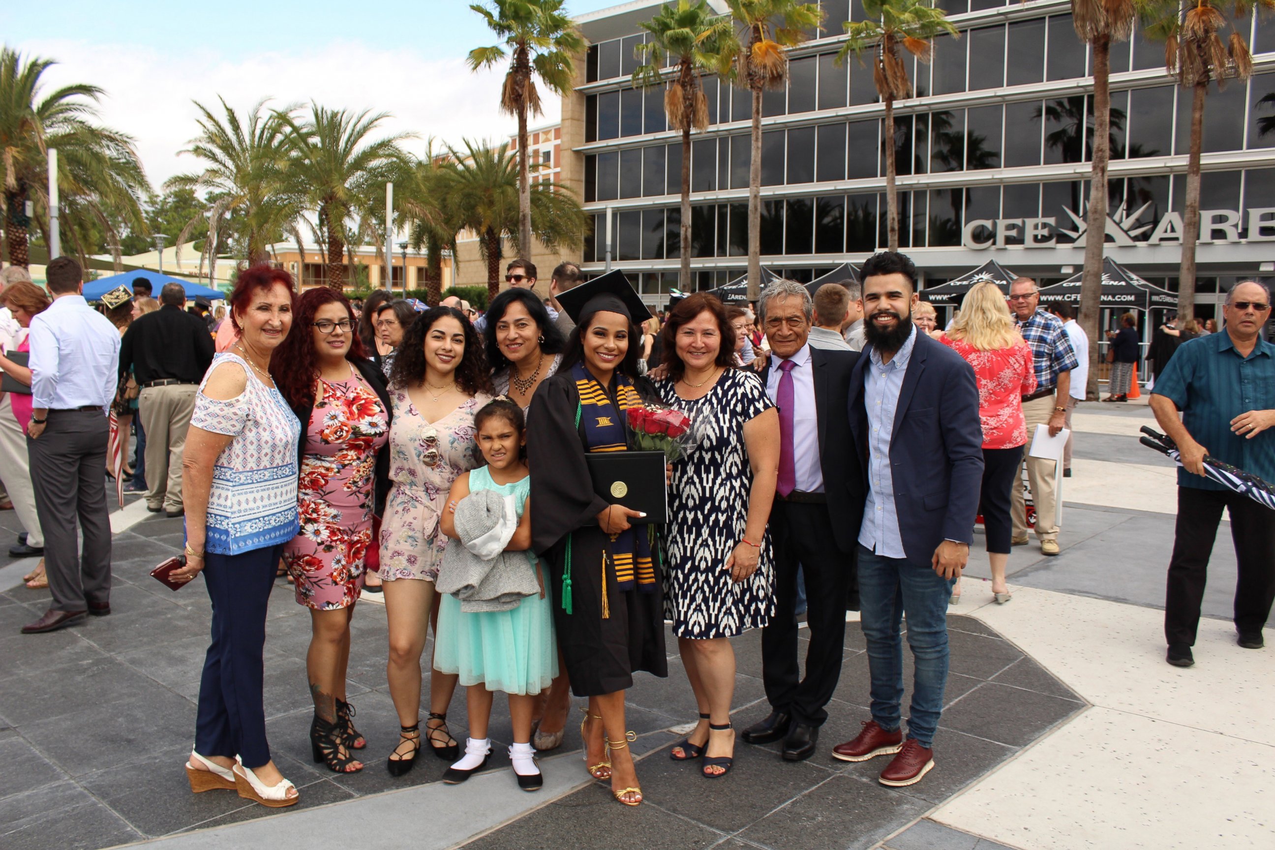 PHOTO: Melanie Sanchez, a 2017 graduate of University of Central Florida, with her family at the school's graduation on May 5, 2017.