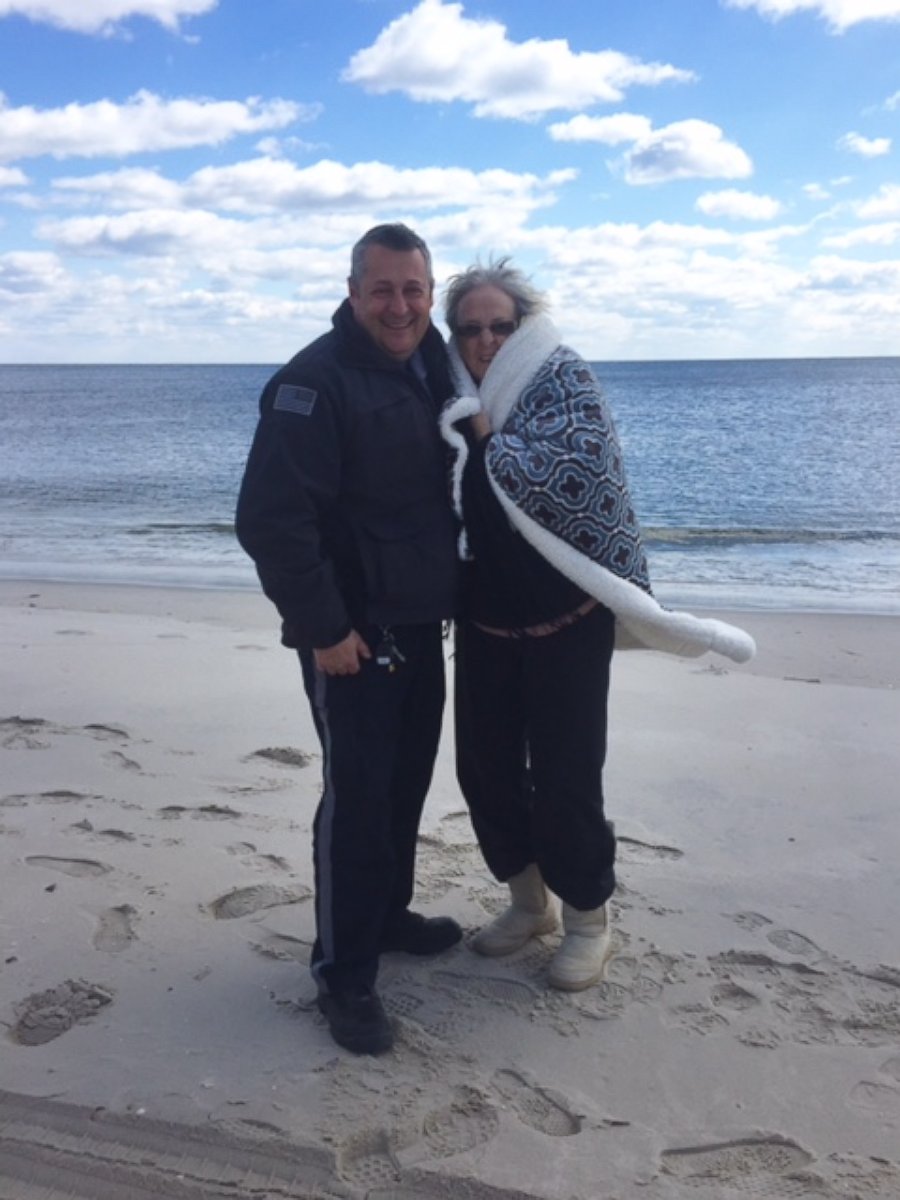 PHOTO: Ship Bottom Police Officer Ron Holloway and Patricia Kelly.