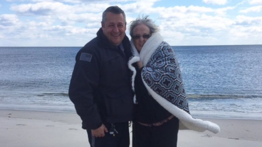 PHOTO: Ship Bottom Police Officer Ron Holloway and Patricia Kelly.