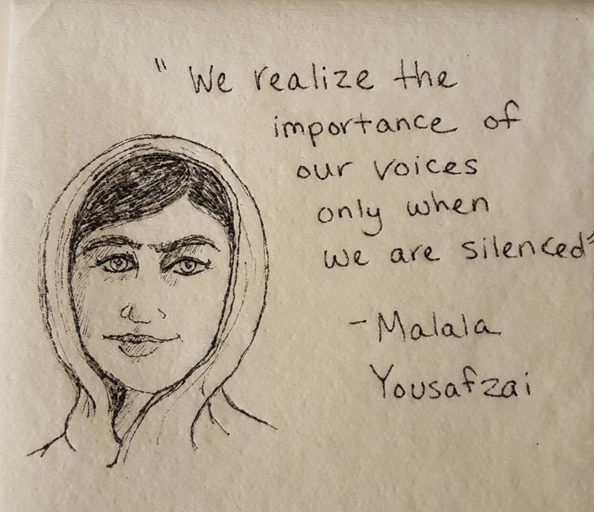 PHOTO: Meaghan Elderkin draws art on her daughter's napkins with quotes from inspirational women to empower her.