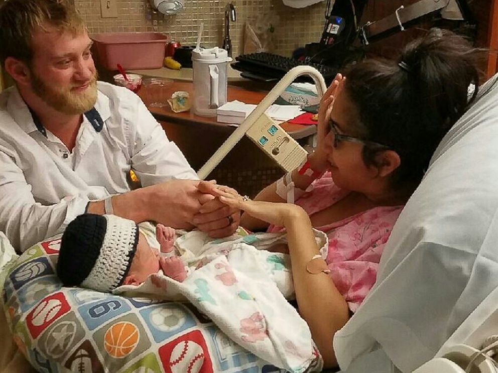 PHOTO: Darick Mead tapped his newborn son, Ryder, to help propose to his girlfriend of more than a year, Susan Medina.
