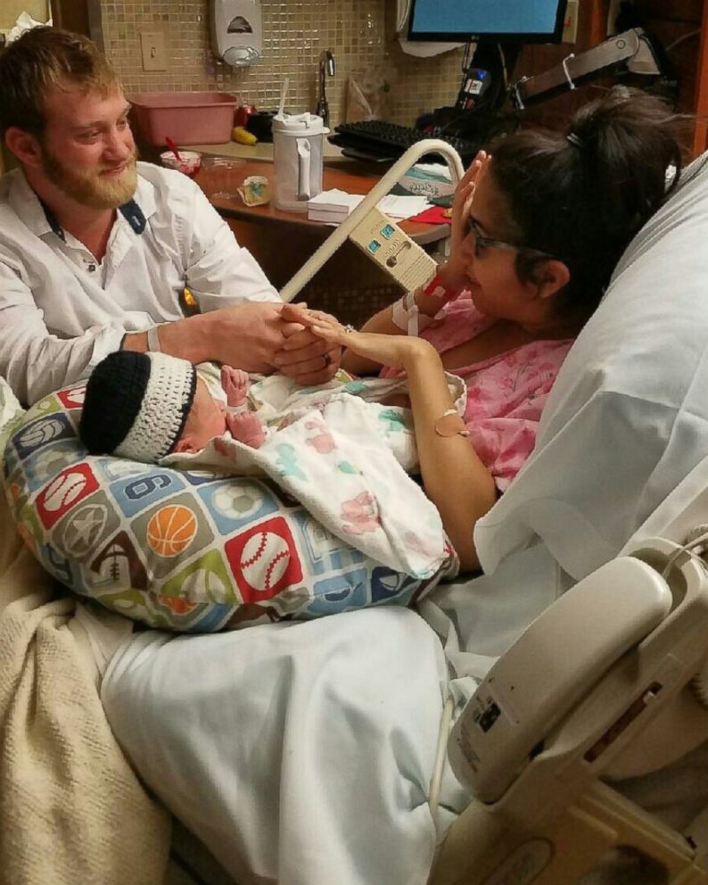 PHOTO: Darick Mead tapped his newborn son, Ryder, to help propose to his girlfriend of more than a year, Susan Medina.