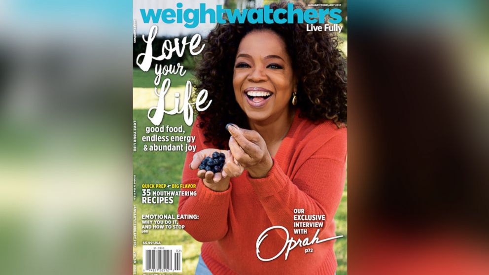 PHOTO: Oprah Winfrey reveals more than 40 pound weight loss on Weight Watchers magazine cover.