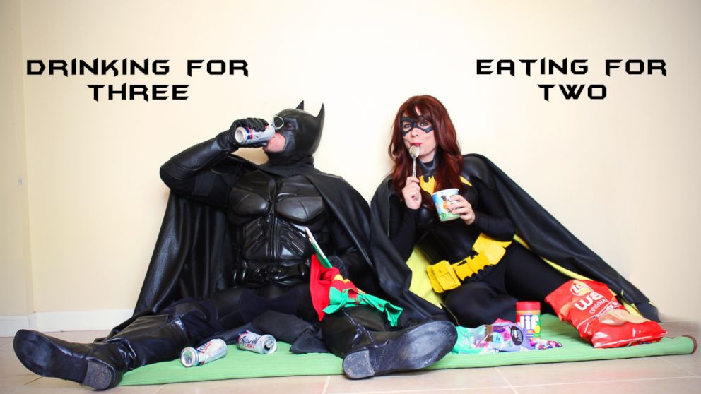 PHOTO: James and Alisha Doherty, of Nashville, wore costumes for a super hero-themed pregnancy announcement.