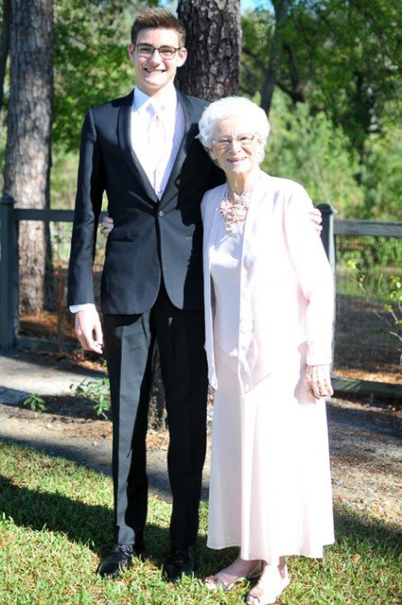 PHOTO: Connor Campbell, a junior from Summerville, South Carolina, took his grandmother, Betty Jane Keene, as his prom date.