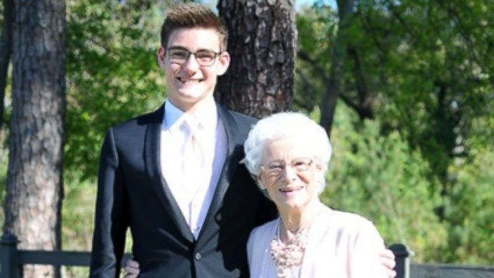 PHOTO: Connor Campbell, a junior from Summerville, South Carolina, took his grandmother, Betty Jane Keene, as his prom date.