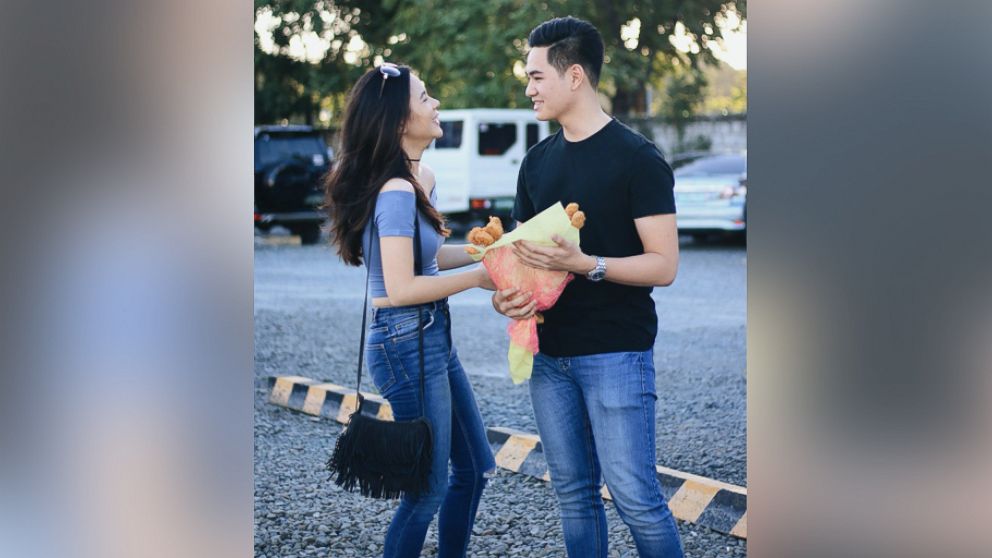 Rico Villanueva, 19, gave his girlfriend Annika Aguinaldo, 19, a bouquet of chicken nuggets because she hates flowers.
