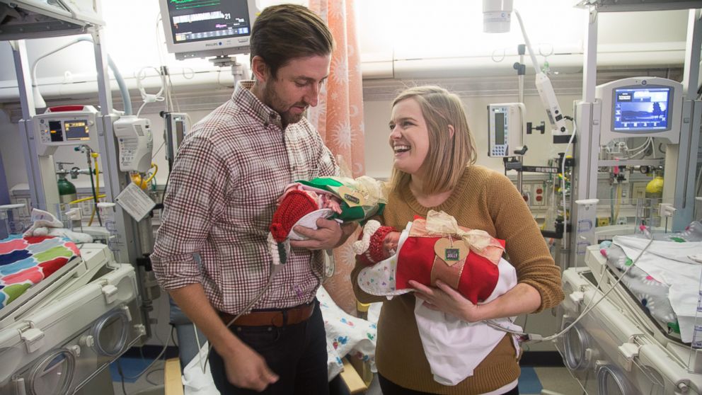 PHOTO: Santa turned the babies in the NICU at Saint Luke's Hospital of Kansas City into tiny "gifts" this holiday season.