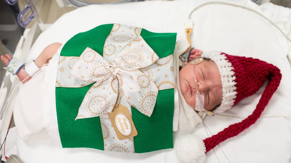 PHOTO: Santa turned the babies in the NICU at Saint Luke's Hospital of Kansas City into tiny "gifts" this holiday season.
