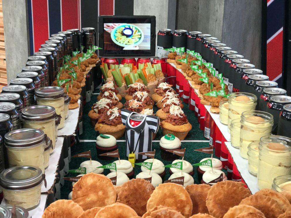 PHOTO: Get inspiration to build your own ultimate, edible snack football stadium with a Falcons-theme or Patriots-theme stadium from Delish.com editors.