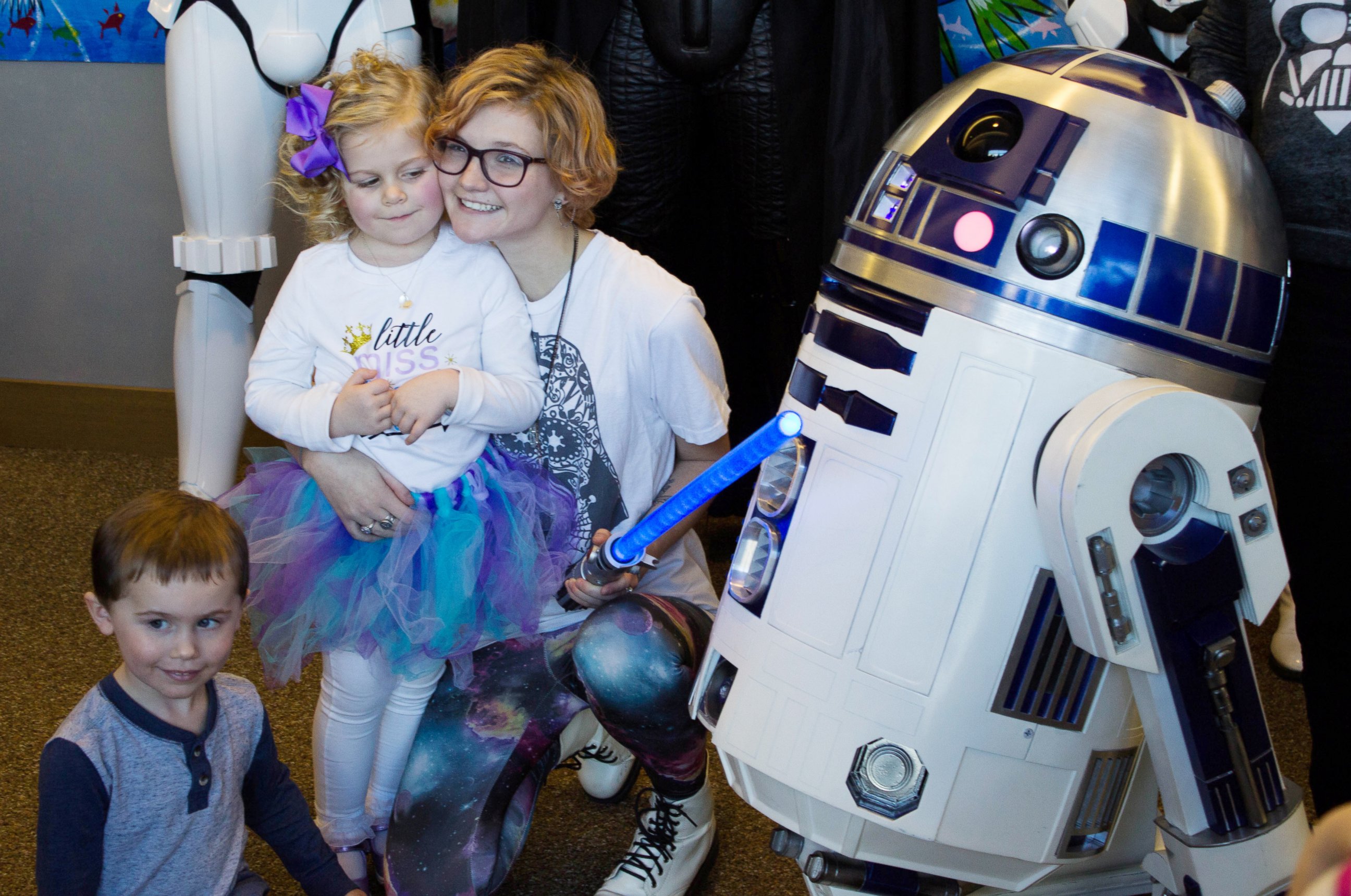 PHOTO: Zoe Pedicone, 4, was greeted by her favorite "Star Wars" characters on Dec. 23 just moments before being adopted by her new mom, Deanna Pedicone of Newark, Delaware.