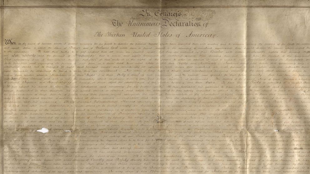 PHOTO: The Sussex Declaration, the only other manuscript copy of the Declaration of Independence besides the 1776 version at the National Archives, was found by Emily Sneff and Danielle Allen of the Declaration Resources Project at Harvard University. 