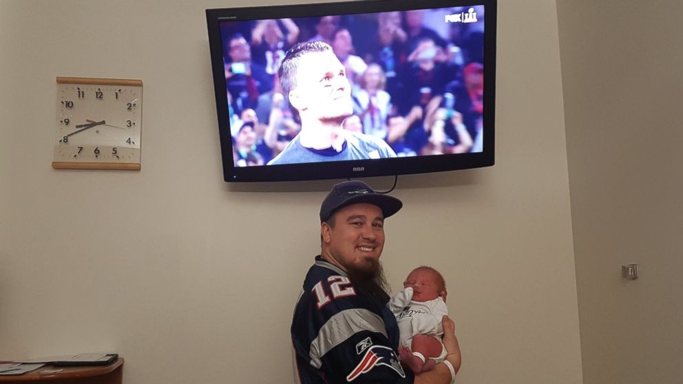 PHOTO: New England Patriots' fan Andy Brady named his newborn son, Fenix Tom Brady, born on Super Bowl Sunday after Tom Brady. 