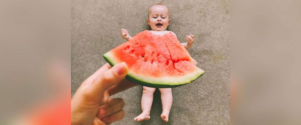 PHOTO: Rebecca snapped this photo of her baby daughter Grace in a watermelon dress.