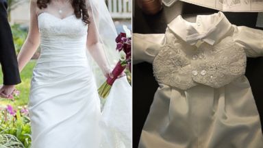turning wedding dress into christening gown