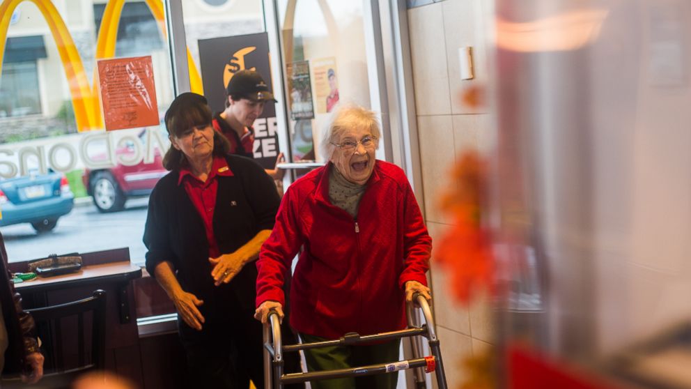 The restaurant in Hanover, Pennsylvania threw Nadine Baum a surprise 100th birthday party on Oct. 13.