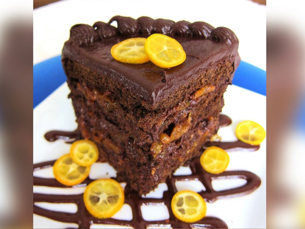 PHOTO: Chocolate Sapote Cake with Kumquat Orange Marmalade is seen. 