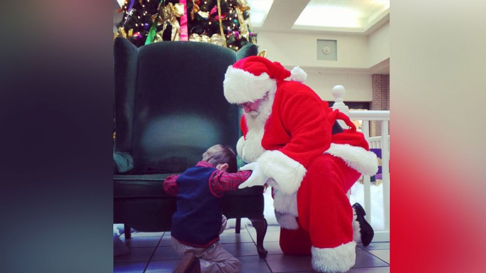 Prestyn Barnette, 4, asked Santa Claus to pray with him last weekend at Dutch Square mall on Dec. 13, 2015 in Columbia, S.C. 