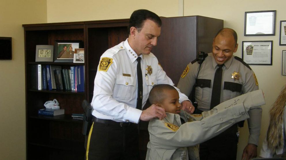 PHOTO: Kaleb Holder, 8, was able to become sheriff for a day on March 4, 2016 in Allentown, Pa.