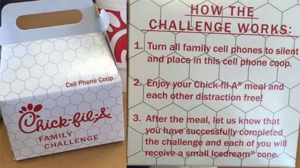 PHOTO: Some local Chick-fil-A restaurants are offering "cell phone coops" to hold their cell phones while they eat with family and friends.