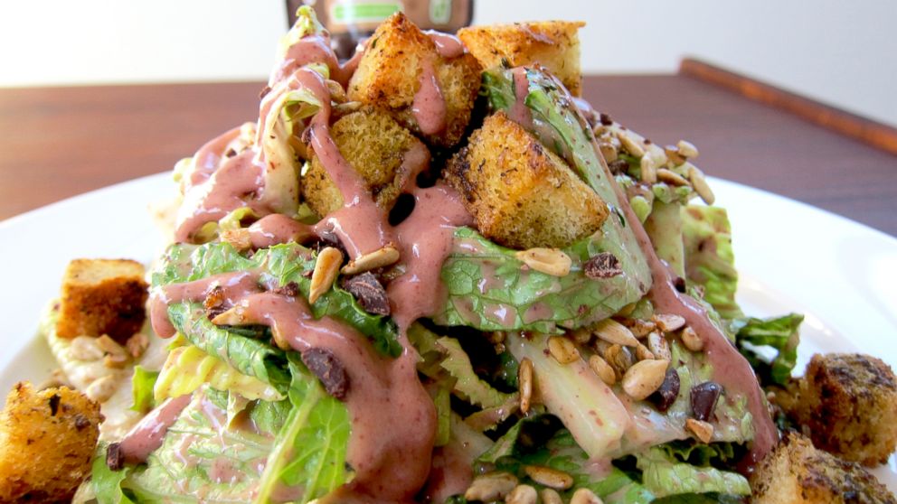 PHOTO: SaladShot's Chocolate Chip dressing on a salad.