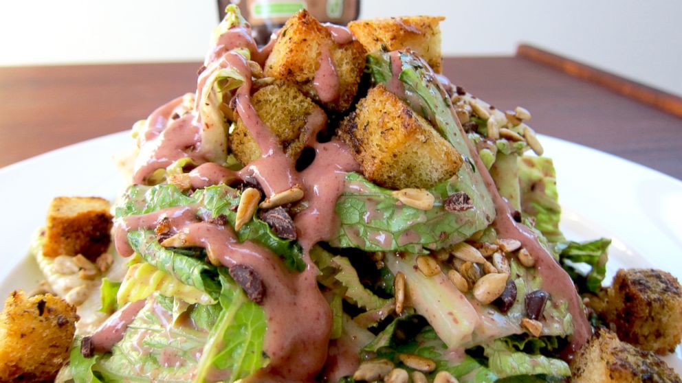 SaladShot's Chocolate Chip dressing on a salad.