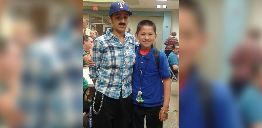 PHOTO: Yevette Vasquez, a single mother from Fort Worth, Texas, recently dressed up as a "dad" so that her young son, Elijah, wouldn't "miss out" on a "Donuts with Dad" event at his school, according to post on Vasquez's Facebook on Sept. 1, 2016. 