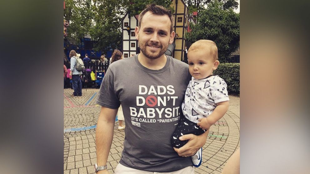 PHOTO: British father of three Al Ferguson has sparked a conversation online about parental equality by wearing this T-shirt.