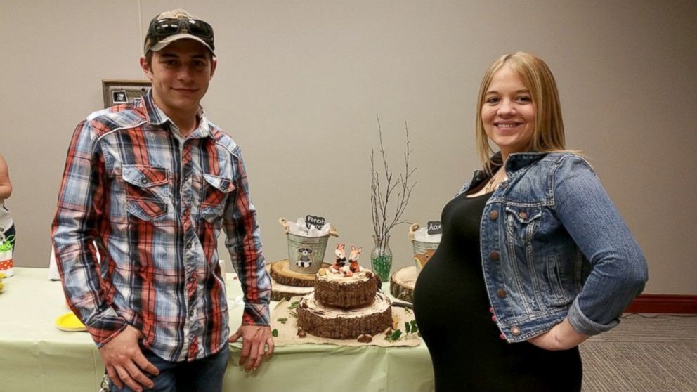 PHOTO:  Devan Baize and his fiancee Aley Meyer are expecting their first child, Easton, in June. 