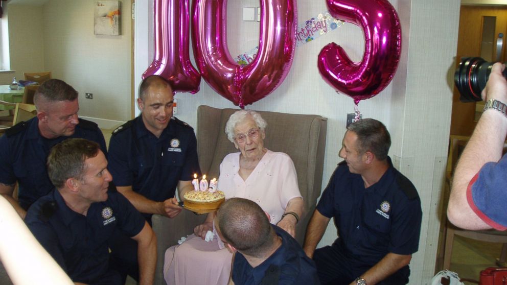 For her 105th birthday, Ivena Smailes's wish to have firefighters climb through her window was granted. 