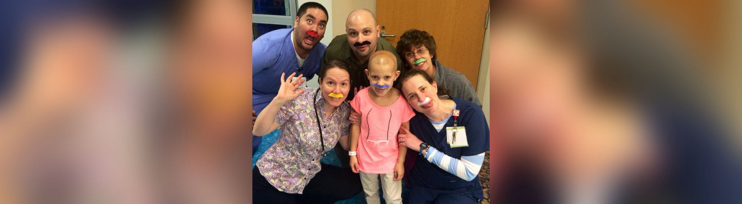 PHOTO: Kaylee Rios, center, is facing her third battle with Neuroblastoma. Roc Solid Foundation, a nonprofit that builds hope for kids fighting cancer, has launched The Kaylee Rios Project to collect mustache designs to be featured on a t-shirt.