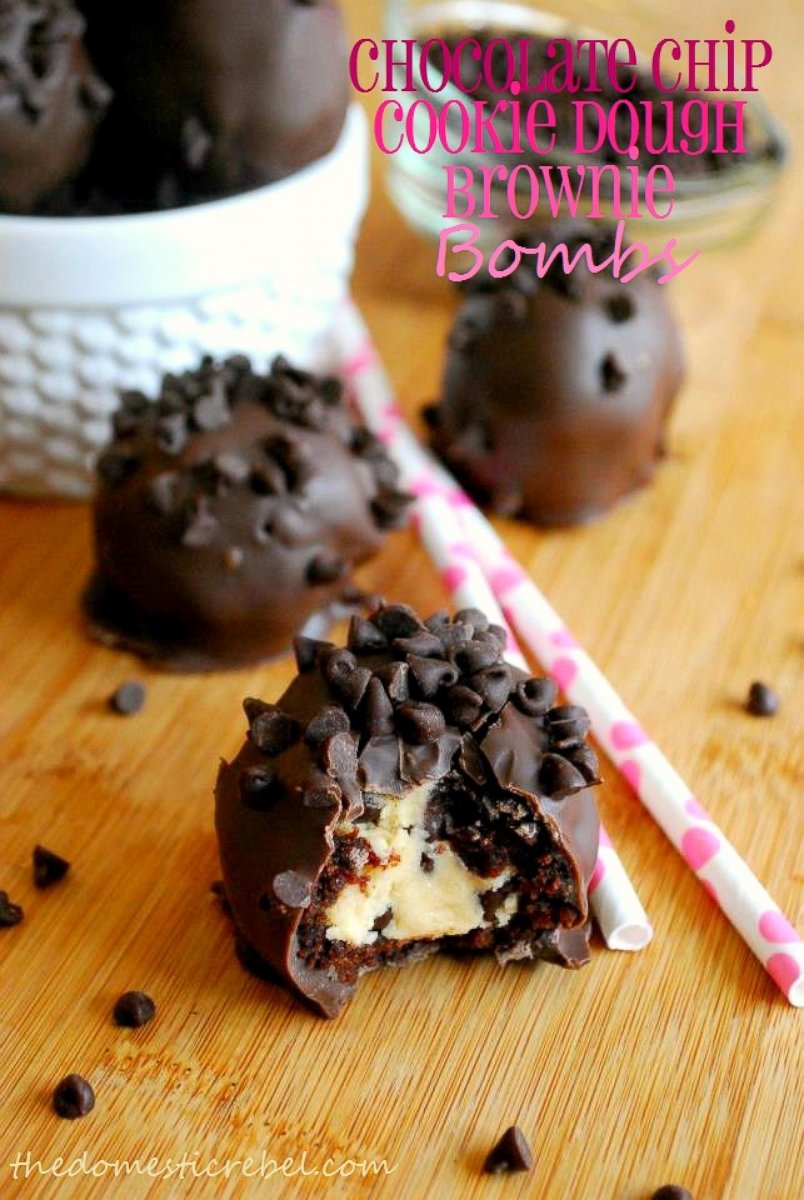 PHOTO: The Domestic Rebel's Chocolate Chip Cookie Dough Brownie BombsCourt