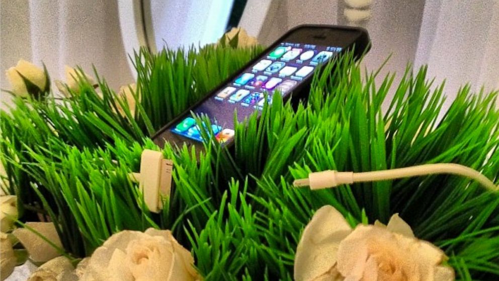 Celebrity event planner Mindy Weiss shared this photo on Instagram on Aug. 24, 2013, of a phone-charging station she created for a recent wedding.
