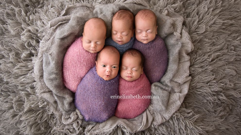 PHOTO:The four girls and one boy were born on January 28, 2016.